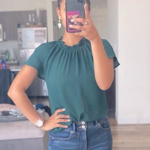 Ruffle Mock Neck Top XSP